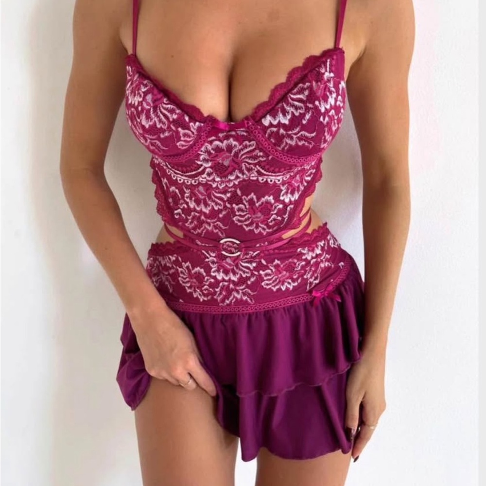 OUTCAST Santana Mini Dress in Burgundy